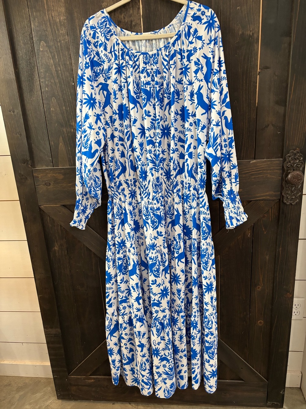 Wayward Fancies Blue & White Floral Maxi Dress sz 2x
